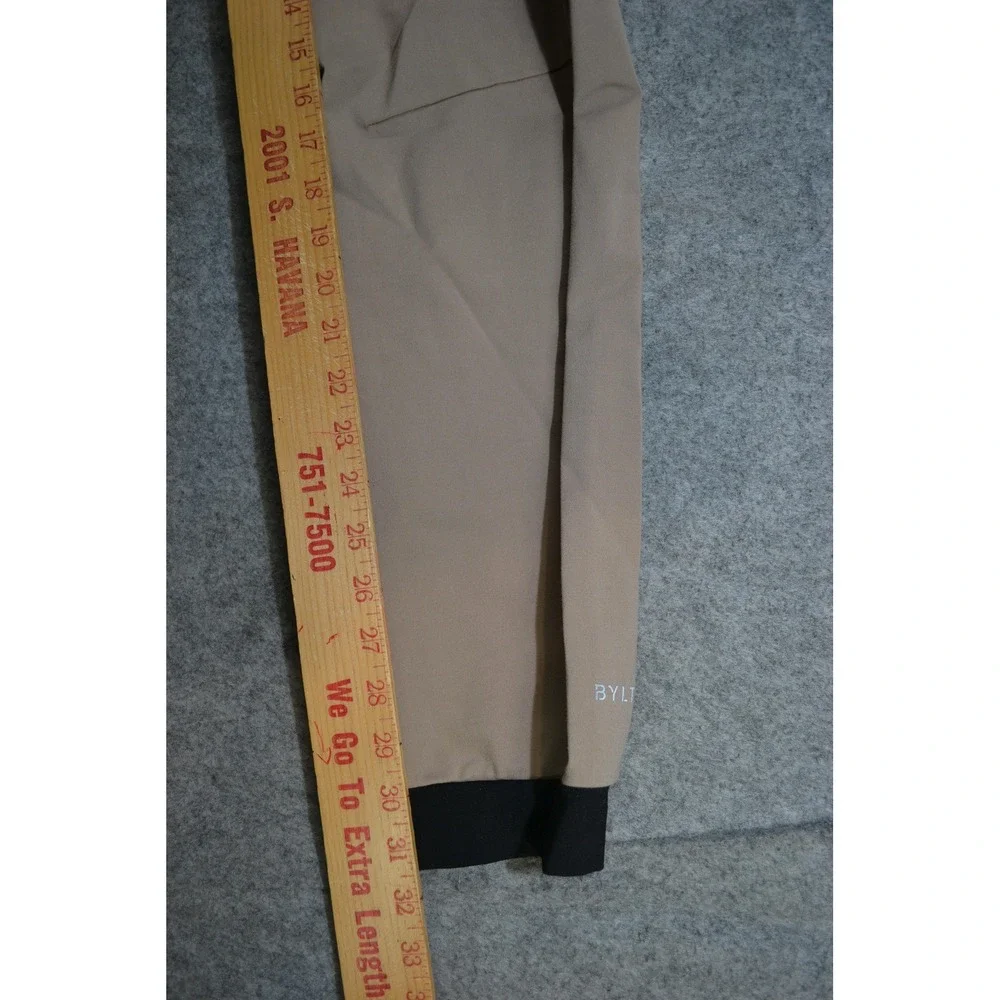 BYLT Premium Jogger Pants Mens XL Khaki Tan Zip Pocket‎ Drawstring Tapered Cuff